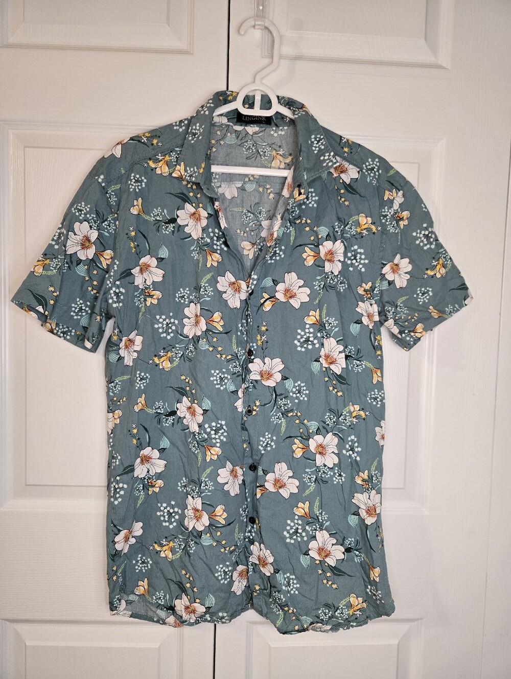 Lincink Floral Short Sleeve Button-down Shirt